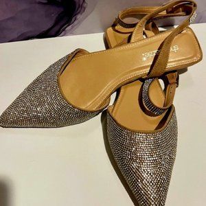 Ankle rhinestone flats